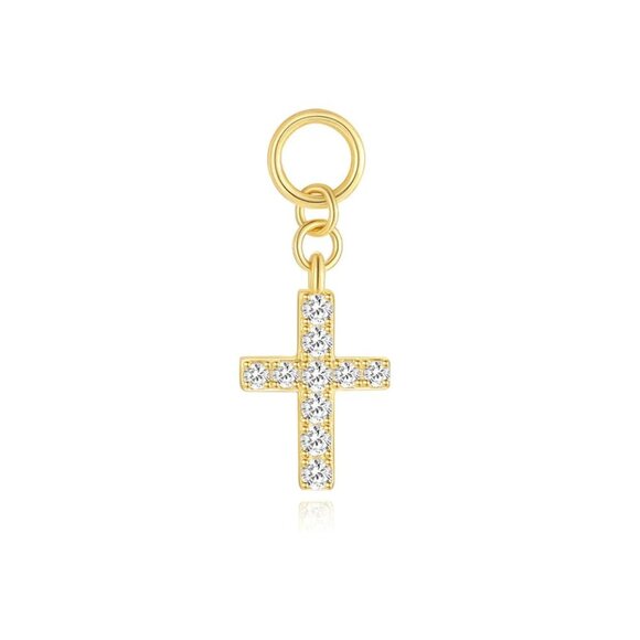 Elegant 925 Sterling Silver Cross Drop Earrings with Sparkling Zircon - Picture 3 of 7